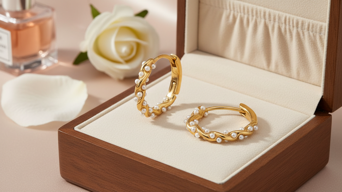 Boucles d'oreilles torsadées en acier inoxydable