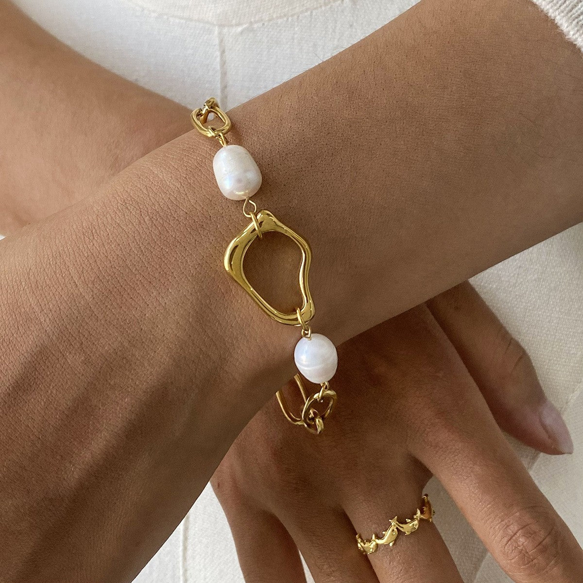 Bracelet en perles d'eau douce naturelles