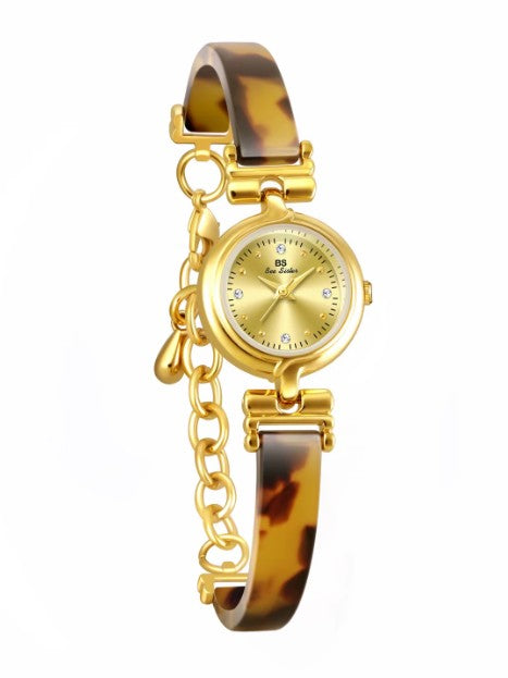 Montre Femme BS Bee Sister "Heritage" - Bracelet Écaille de Tortue & Finition Or