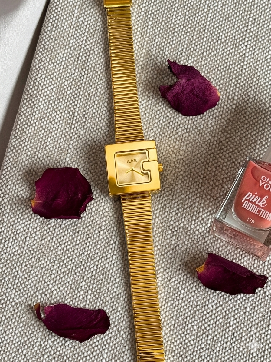 Montre IEKE Carrée- Edition Gold Mesh